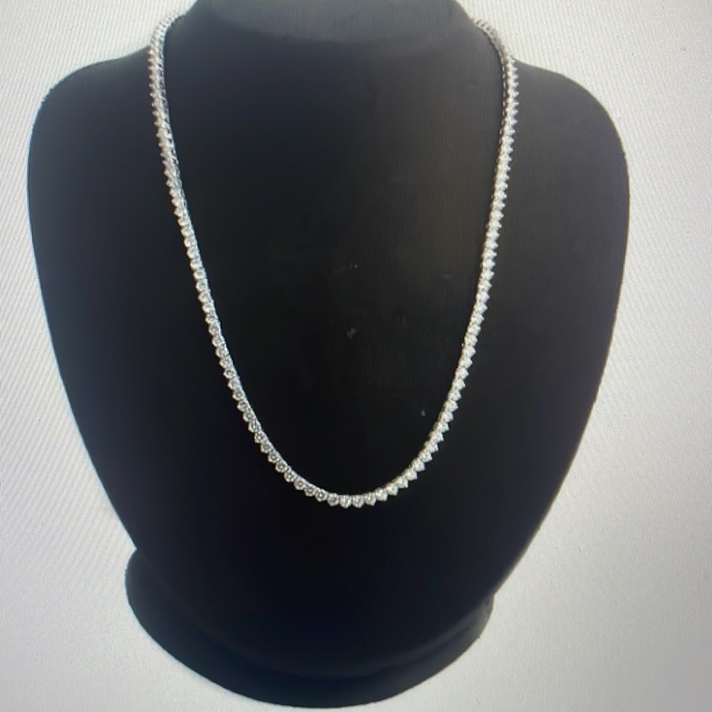 Epiphany Sterling Silver Simulated Diamond 18” Tennis Necklace.